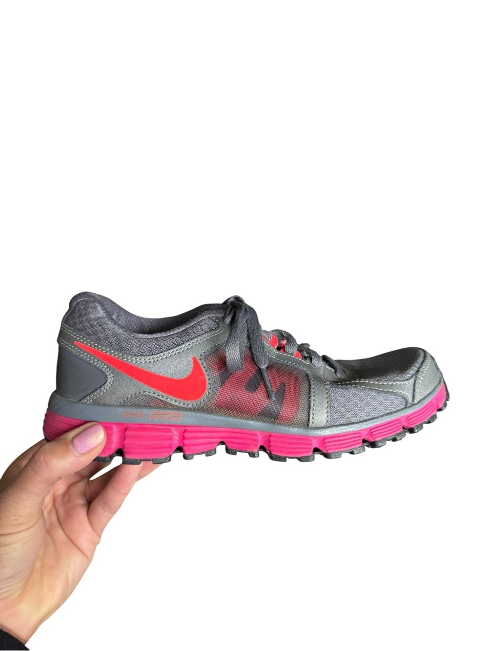 Nike Dual Fusion Run 2 Running Shoes Gray Pink Women’s Size 7